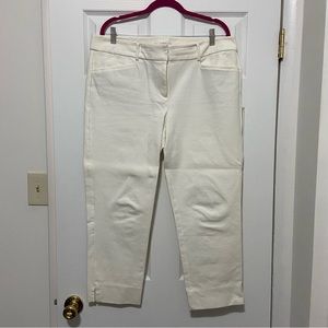 LOFT Marisa Cream Straight Leg Trousers, Size 14